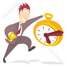 Businessman rushing for deadline