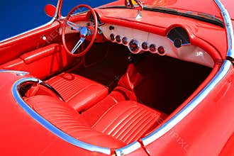 Interior of the Red Car 60-70's