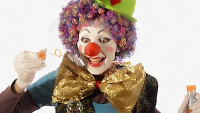 Clown and soap bubbles
