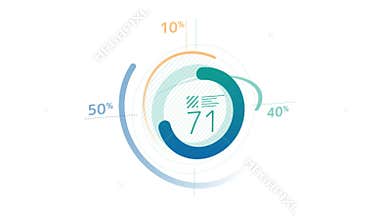 Animated element of business infographic - modern circular chart design