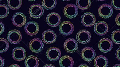 Vivid circular spiral pattern on black background