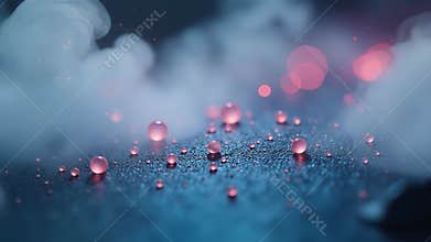 AI Colorful Water Droplets Closeup