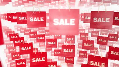 Shopping Sale Bag moving loop on white background