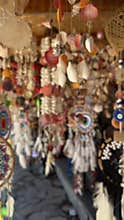 Seashell souvenirs and crafts sold at souvenir shops in tourist destination