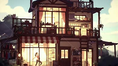 Sunlit Multi-Story Modern Rustic House With Expansive Balconies and Terraces