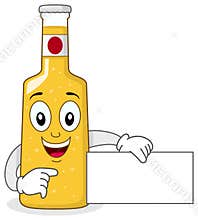 Smiling Glass Beer Bottle Character