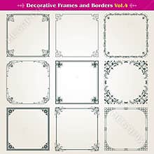 Decorative frames and borders set vector