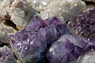 Raw mineral rocks exposed for sell