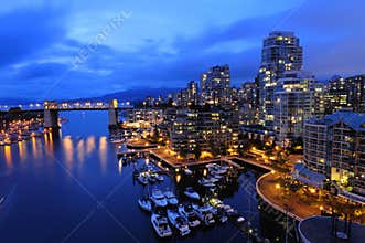 Vancouver cityscape at night
