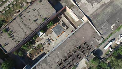 Factory floor with a bird`s-eye view