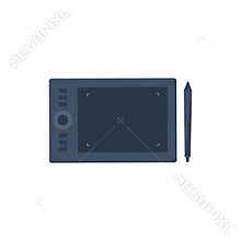 Graphic tablet in a flat style. Digital drawing. Web design. Graphics. Vector illustration.