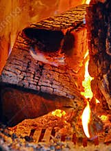 Fire of wood