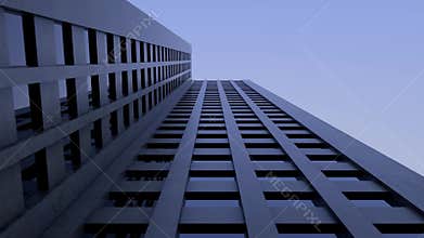 Tall building - skyscraper, architecture. View from bottom. Ultra HD 4k.