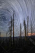 Bright Star Trails in Big Bear, California at Night