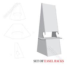 Easel Backs Template, Double Wing. Vector with die cut / laser cut lines