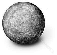 Perfectly round ball shaped stone on white
