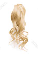 Natural curly blond hair isolated on white background