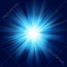 Deep blue glow star burst flare explosion transparent light effect. EPS 10