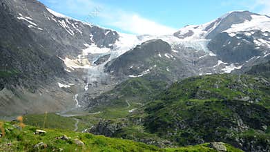 Summer Mountains Scenery. Swiss Alps.
