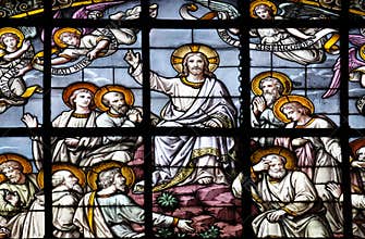 Jesus in glory and the apostles