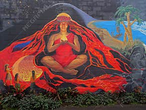 Beautiful Mural of Goddess Pele