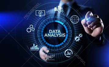 Data analysis business intelligence analytics internet technology concept.