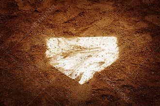 Baseball Homeplate in Brown Dirt for Sports American Past Time