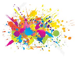 Colourful bright ink splashes