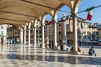 The beautiful Loggia di San Giovanni in the historic center of Udine, Friuli Venezia Giulia, Italy