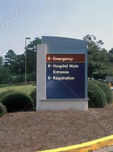Hospital entrance sign