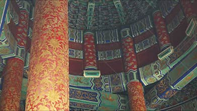 Interior of the roof of the temple of heaven, Beijing