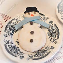 Snowman Cookie on a Pretty Plate