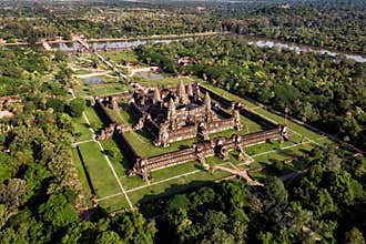 Aerial View of Angkor Wat Temple, Siem Reap, Cambodia