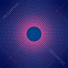 Abstract Circular Pink Halftone Dots Pattern in Dark Blue Background