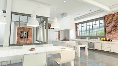 Modern loft with open kitchen