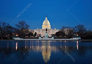 The Capitol at night