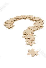Question mark made by puzzles