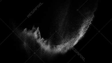 Abstract Digital Animation White Noise On Black Background.