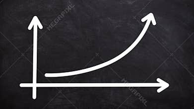 Increasing graph for successful growth business concept on blackboard or chalkboard motion graphic 4k footage