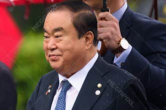 Moon Hee-sang, Speaker of the National Assembly of the Republic of Korean Hee-sang and Inara Murniece