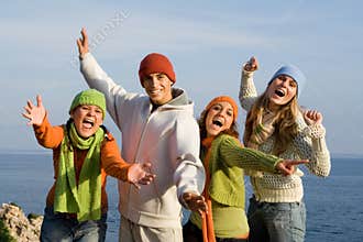 Happy smiling youth group
