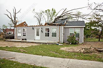 Tornado damaged house