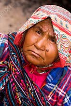 Portrait of a Tarahumara Indian woman in Copper Canyon