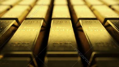 Infinite rows of fine gold bars