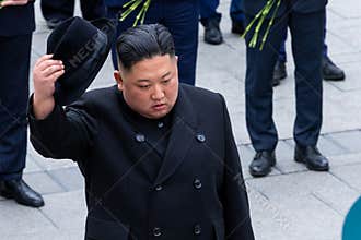 Portrait of the Secretary General of the DPRK North Korea Kim Jong Un
