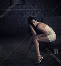 Beautiful brunette posing