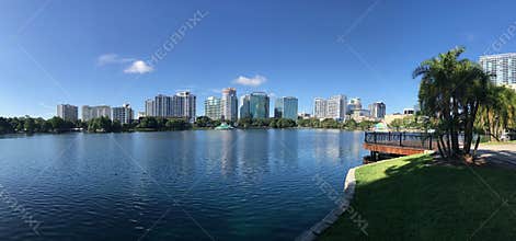 Orlando Lake Eola Skyline Downtown. Photo image