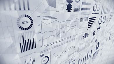 Business infographics with diagram loop animation. Charts and graphs. Business success and financial concepts. Presentation templa