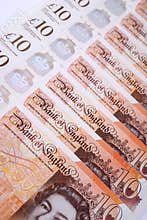 British Money Ten Pound Notes
