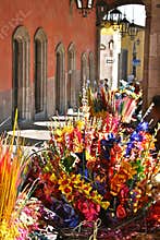 Colorful flower market, San Miguel, Mexico